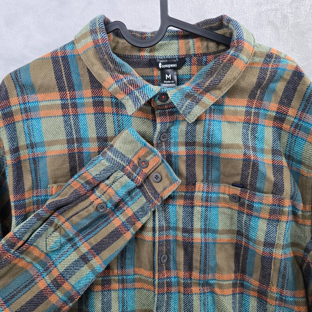 Cotopaxi Size Medium Organic Cotton Plaid Flannel Long Sleeve Shirt Brown